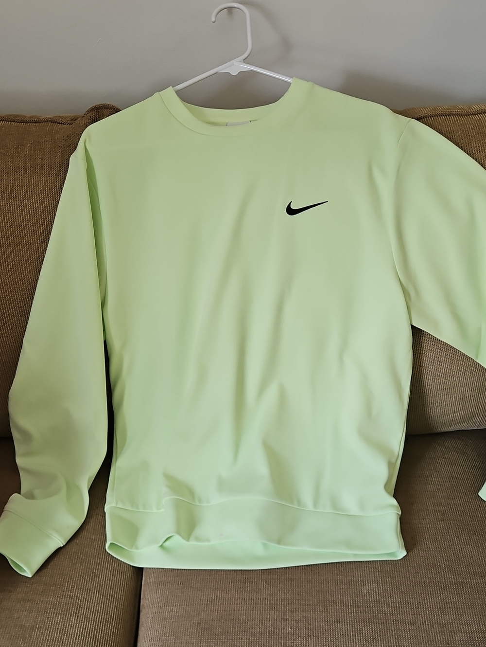 Nike Light Green Crewneck Sweatshirt with Black Swoosh